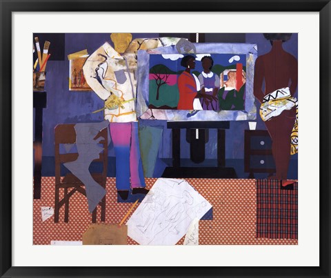 Framed Profile/Part II, The Thirties: Artist with Painting and Model, 1981 Print