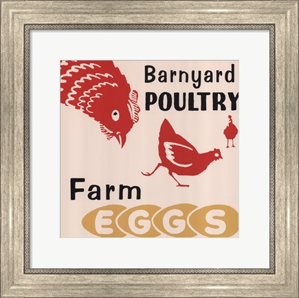 Framed Barnyard Poultry-Farm Eggs Print