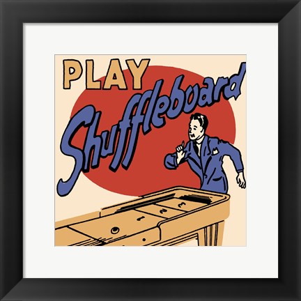 Framed Play Shuffleboard Print