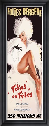 Framed Folies-Bergere/Folies en Fetes, 1964 Print