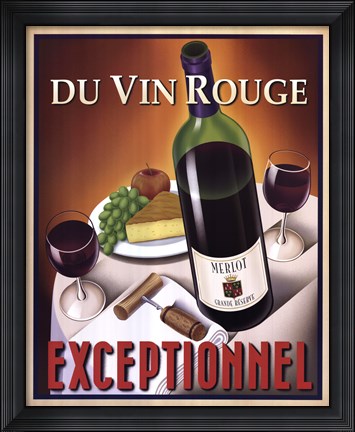 Framed Du Vin Rouge Exceptionnel Print