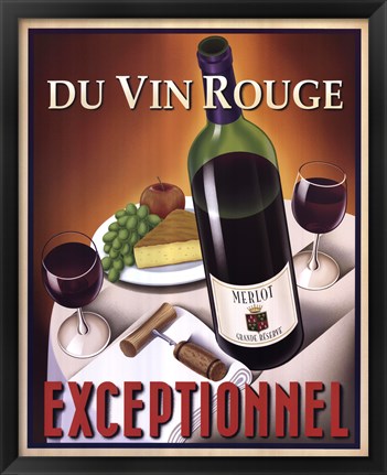 Framed Du Vin Rouge Exceptionnel Print