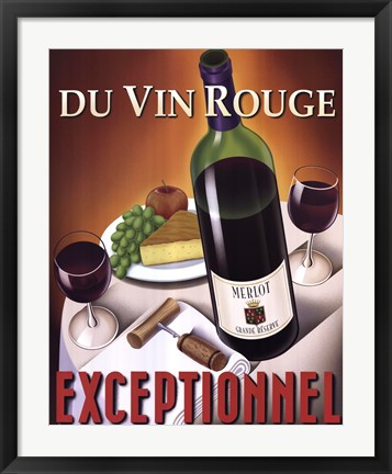 Framed Du Vin Rouge Exceptionnel Print