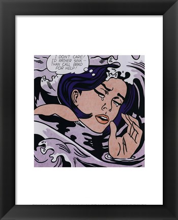 Framed Drowning Girl Print