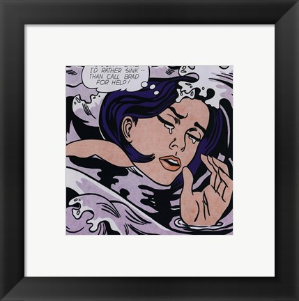 Framed Drowning Girl Print