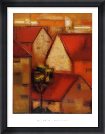 Framed Rooftops I Print