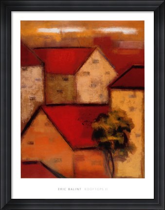 Framed Rooftops II Print
