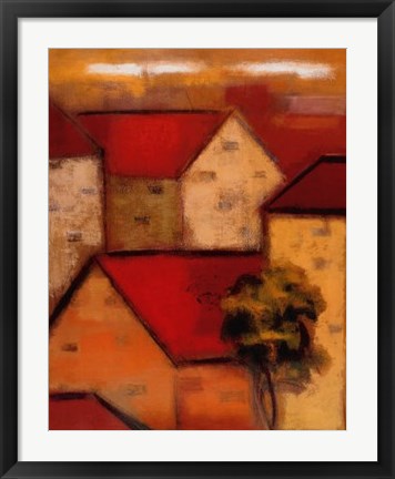 Framed Rooftops II Print