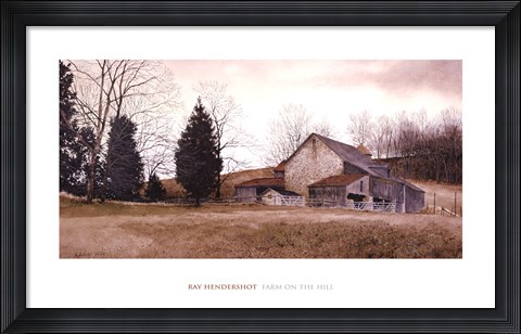 Framed Farm on the Hill Print