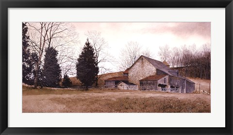 Framed Farm on the Hill Print