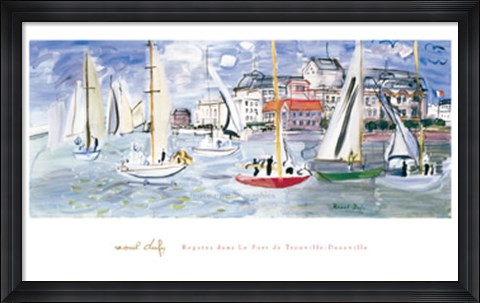 Framed Regates dans le Port de Trouville Print
