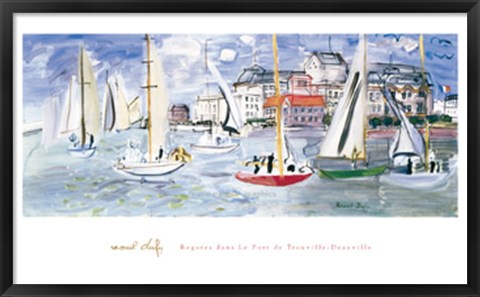 Framed Regates dans le Port de Trouville Print