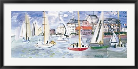 Framed Regates dans le Port de Trouville Print