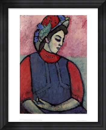 Framed Girl Wearing an Apron Print