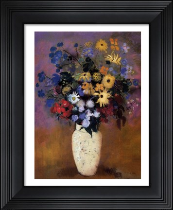 Framed Vase of Flowers, 1914 Print