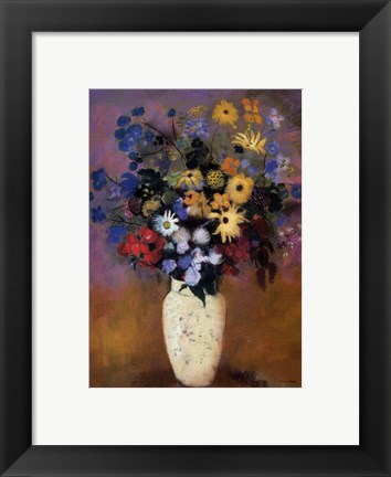 Framed Vase of Flowers, 1914 Print