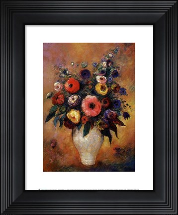 Framed Vase of Flowers, 1912 Print