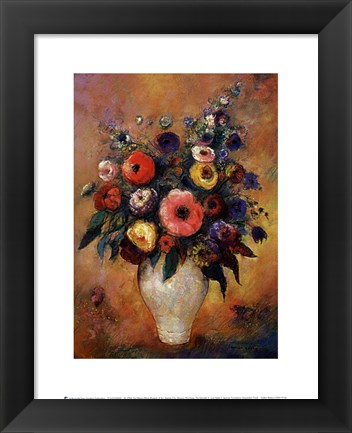 Framed Vase of Flowers, 1912 Print