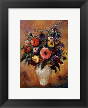 Framed Vase of Flowers, 1912 Print