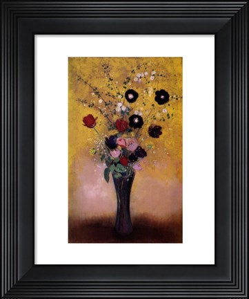 Framed Vase of Flowers, 1916 Print