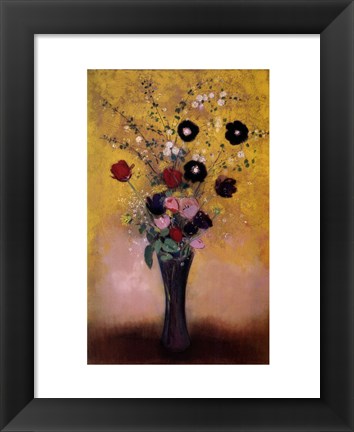 Framed Vase of Flowers, 1916 Print