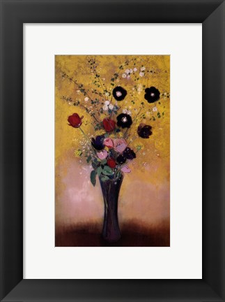 Framed Vase of Flowers, 1916 Print