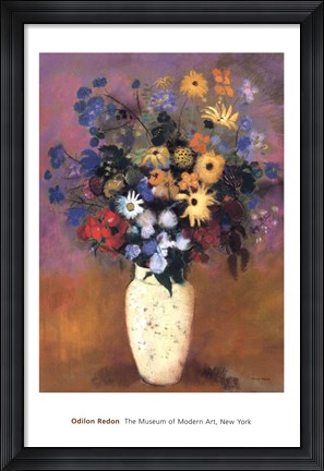 Framed Vase of Flowers, 1914 Print