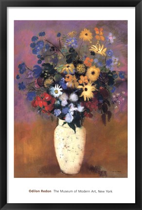 Framed Vase of Flowers, 1914 Print