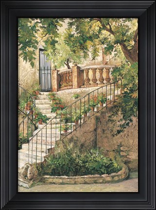 Framed Courtyard in Provence Print