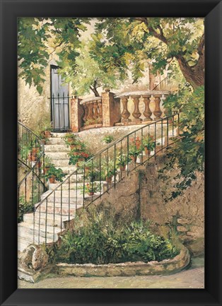 Framed Courtyard in Provence Print