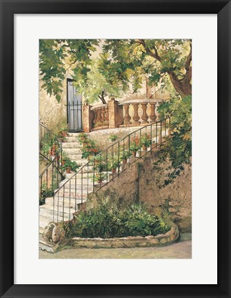 Framed Courtyard in Provence Print