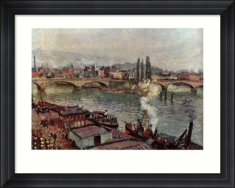 Framed Stone Bridge, Rouen Print