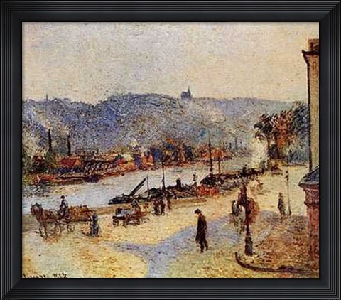 Framed Quays At Rouen Print