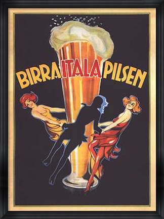 Framed Birra Itala Pilsen Print