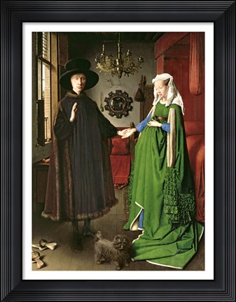 Framed Portrait of Giovanni Arnolfini and his Wife Giovanna Cenami Print