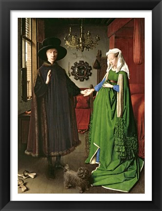 Framed Portrait of Giovanni Arnolfini and his Wife Giovanna Cenami Print