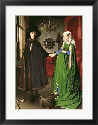 Framed Portrait of Giovanni Arnolfini and his Wife Giovanna Cenami Print