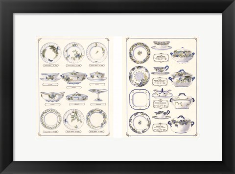 Framed Porcelain Designs Print