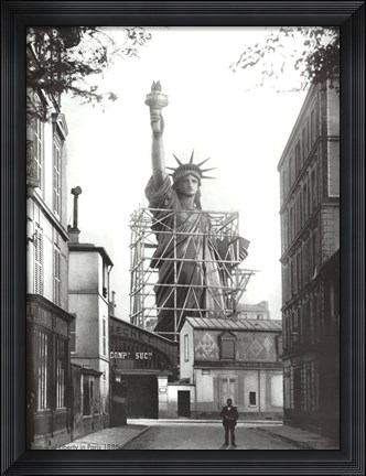 Framed Statue of Liberty in Paris, 1886 Print
