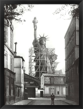 Framed Statue of Liberty in Paris, 1886 Print