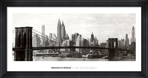 Framed Brooklyn Bridge - panorama Print