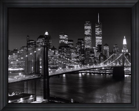 Framed New York, New York, Brooklyn Bridge Print