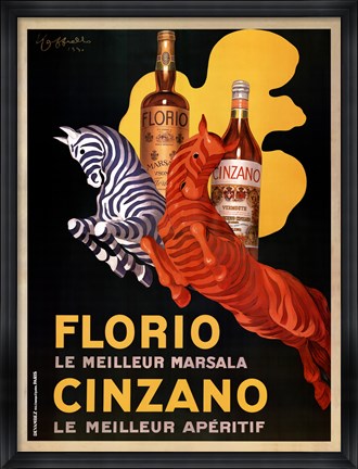 Framed Florio E Cinzano Print