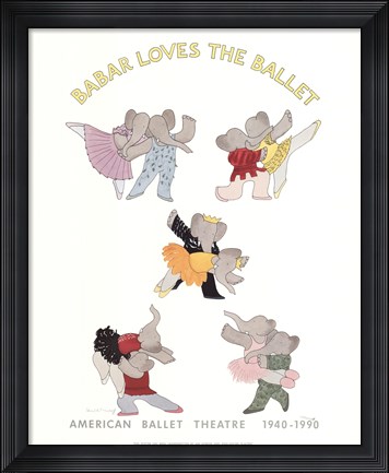 Framed Babar Loves the Ballet Print