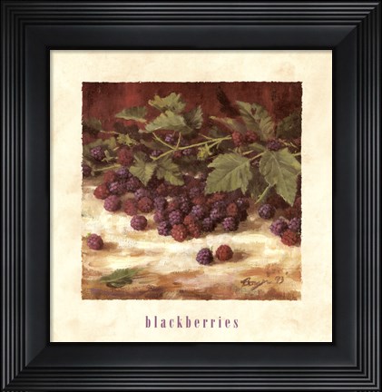 Framed Blackberries Print
