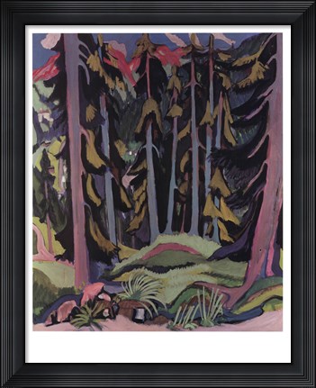 Framed Forest with Brook Print