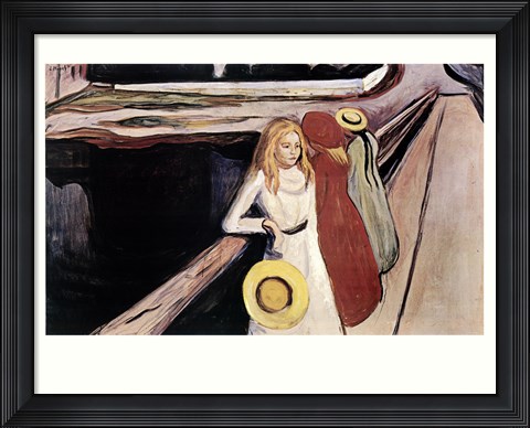 Framed Three Girls on a Bridge Print