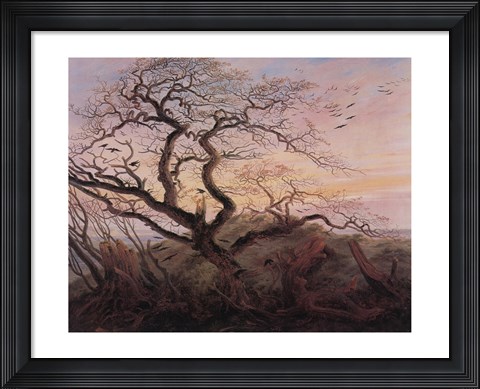 Framed Tree with Crows Print