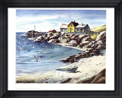Framed Surf Sand and Rocks Print