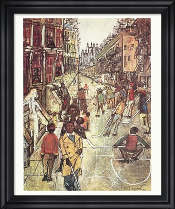 Framed Sunny Side of the Street Print